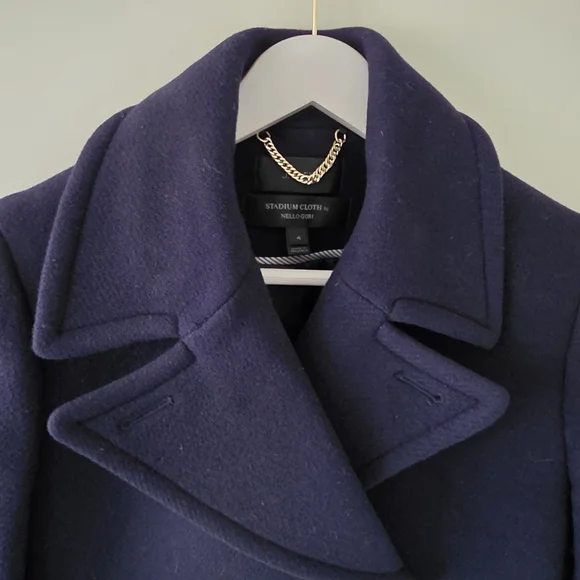 J. Crew 4 Old Money Ivy League Academia Stadium Cloth By Nello Gori Wool Peacoat - Picture 4 of 14